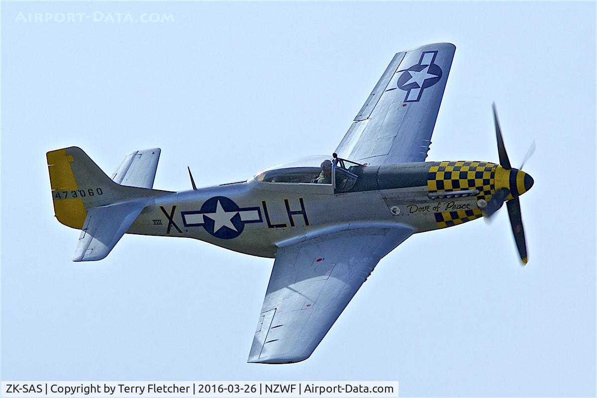 ZK-SAS, North American P-51D Mustang C/N 111-36299, At 2016 Warbirds Over Wanaka Airshow , Otago , New Zealand