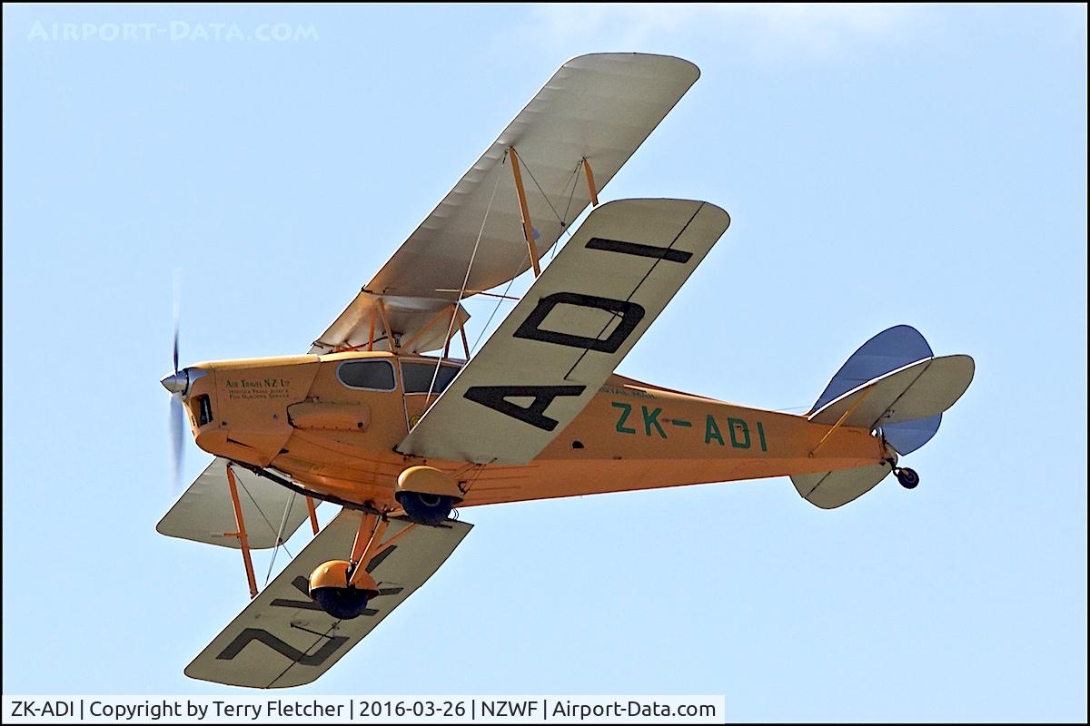 ZK-ADI, 1934 De Havilland DH-83C Fox Moth C/N 4097, At 2016 Warbirds Over Wanaka Airshow , Otago , New Zealand
