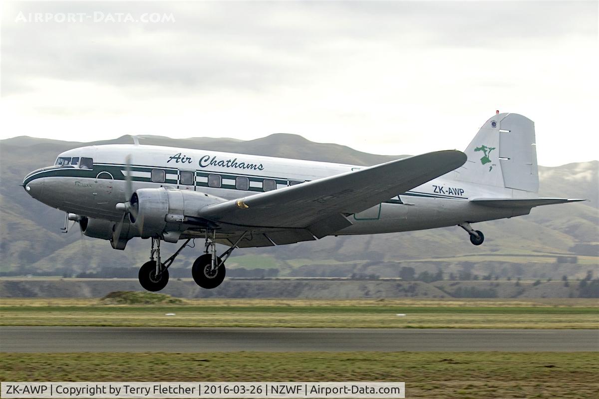 ZK-AWP, 1945 Douglas DC-3 (C-47B-30-DK) C/N 33135, At 2016 Warbirds Over Wanaka Airshow , Otago , New Zealand