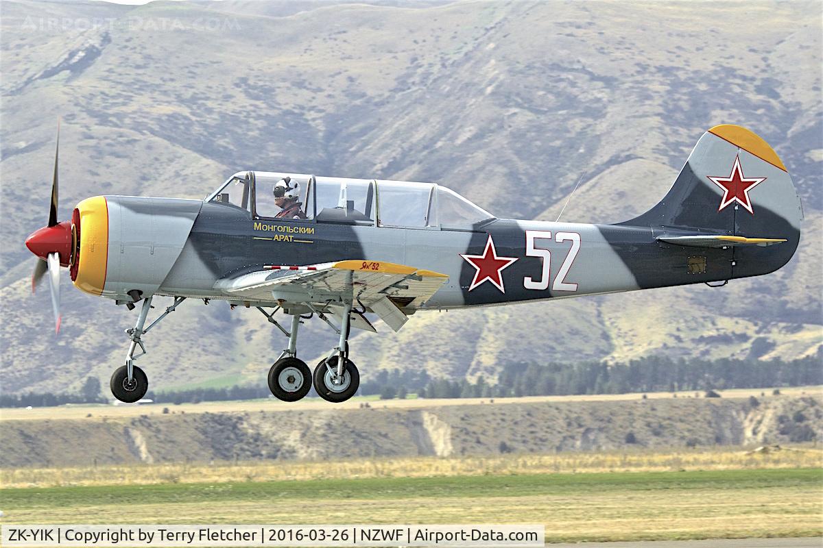ZK-YIK, 1991 Yakovlev (Aerostar) Yak-52 C/N 9111311, At 2016 Warbirds Over Wanaka Airshow , Otago , New Zealand - ex G-YAKV