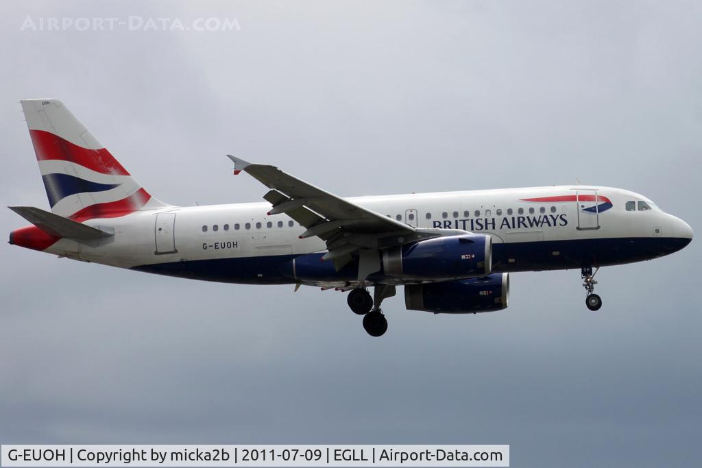 G-EUOH, 2001 Airbus A319-131 C/N 1604, Landing. Scrapped in september 2019.