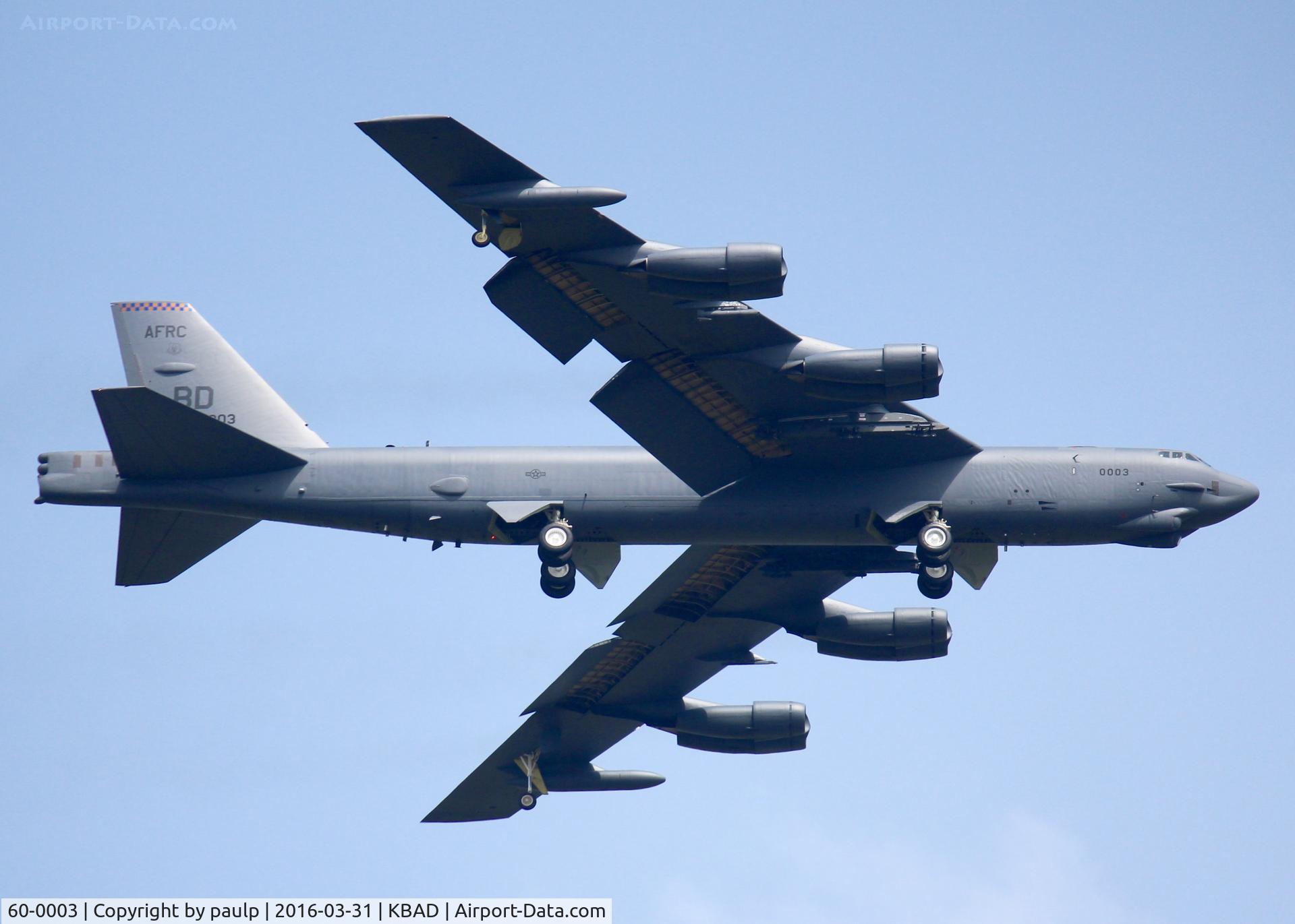 60-0003, 1960 Boeing B-52H Stratofortress C/N 464368, At Barksdale Air Force Base. My 48th different B-52 photographed.
