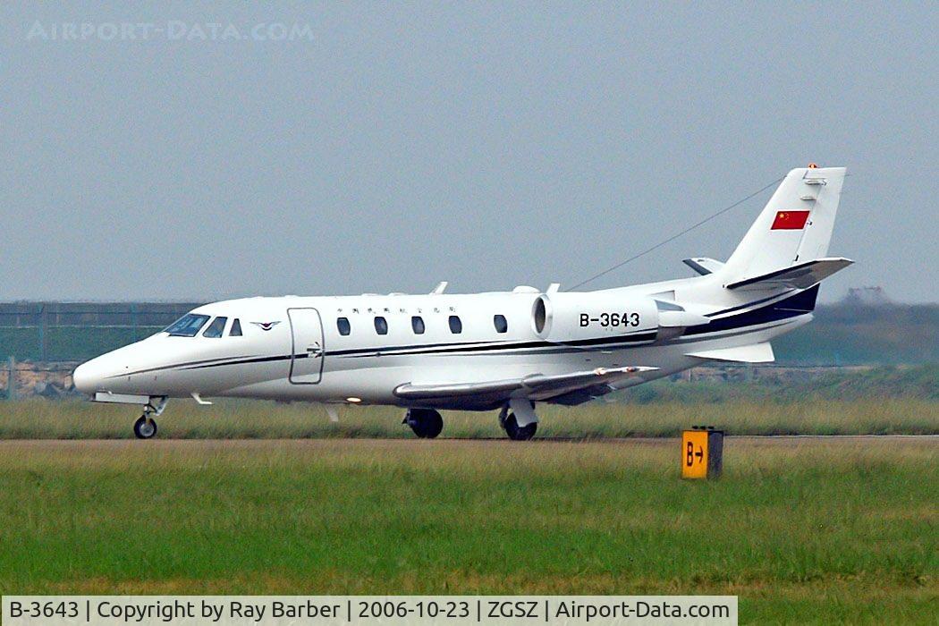 B-3643, 2005 Cessna 560XL C/N 560-5540, Cessna Citation Excel [560-5540] (CAAC Flight Inspection Center) Shenzhen-Baoan~B 23/10/2006