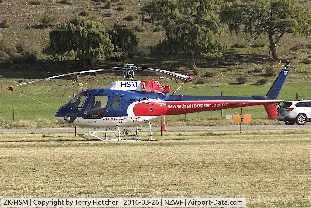 ZK-HSM, Eurocopter AS-350B-2 Ecureuil Ecureuil C/N 3529, At Wanaka