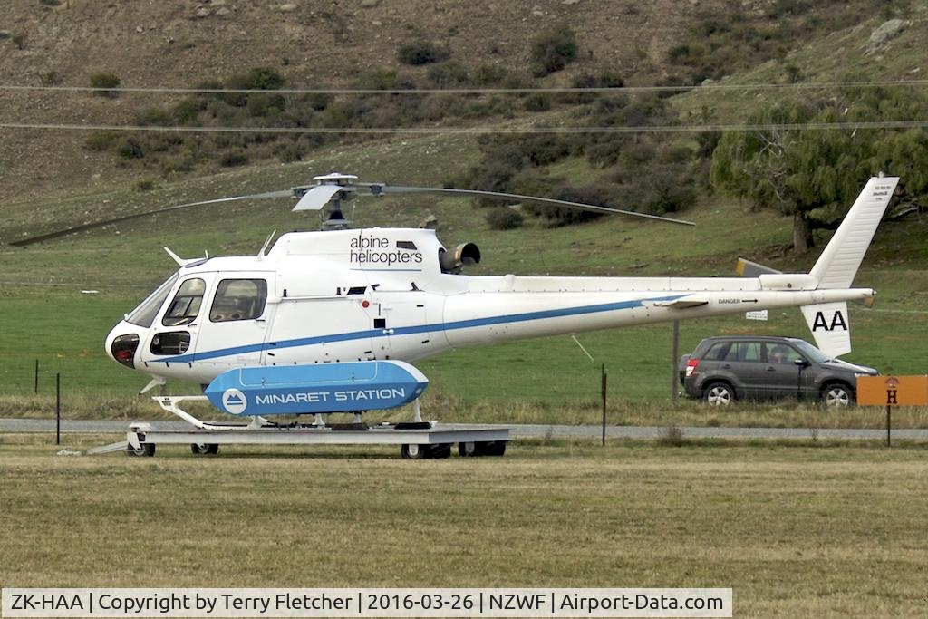 ZK-HAA, Eurocopter AS-350B-2 Ecureuil Ecureuil C/N 3700, At Wanaka