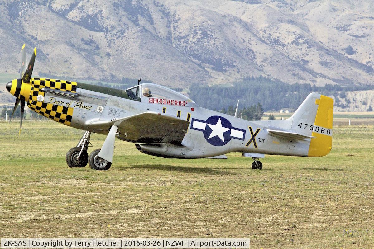 ZK-SAS, North American P-51D Mustang C/N 111-36299, At Wanaka