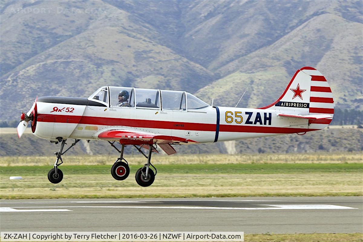 ZK-ZAH, Yakovlev Yak-52 C/N 888708, At Wanaka