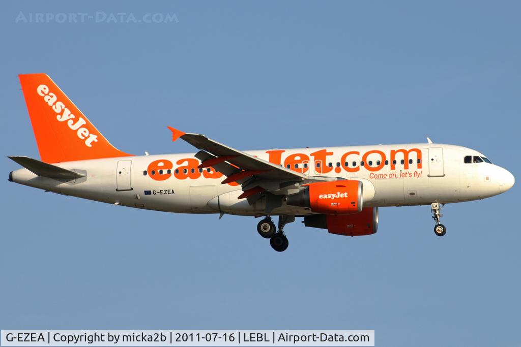 G-EZEA, 2003 Airbus A319-111 C/N 2119, Landing