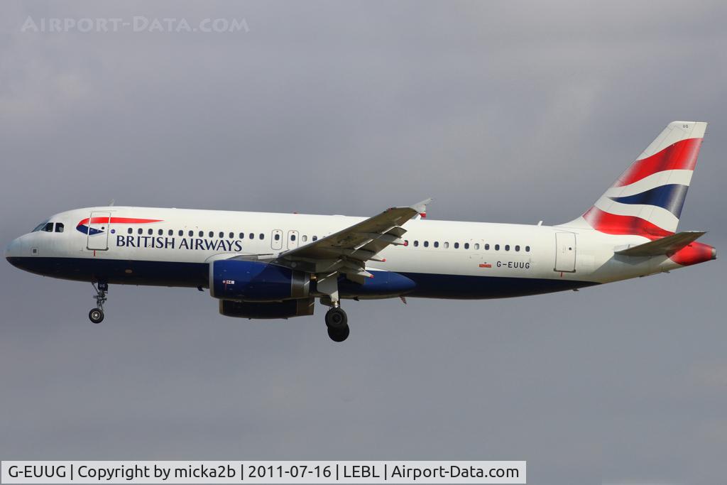 G-EUUG, 2002 Airbus A320-232 C/N 1829, Landing