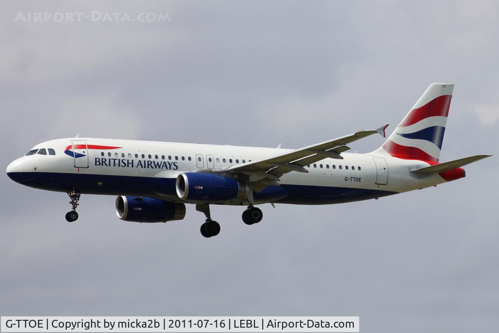 G-TTOE, 2002 Airbus A320-232 C/N 1754, Landing