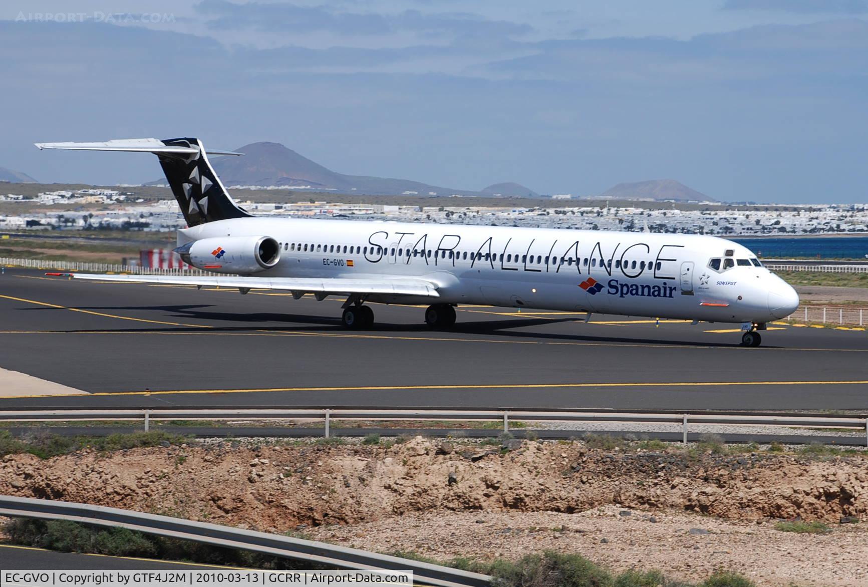 EC-GVO, 1988 McDonnell Douglas MD-83 (DC-9-83) C/N 49642, EC-GVO at Lanzarote in Star Alliancw scheme 13.3.10