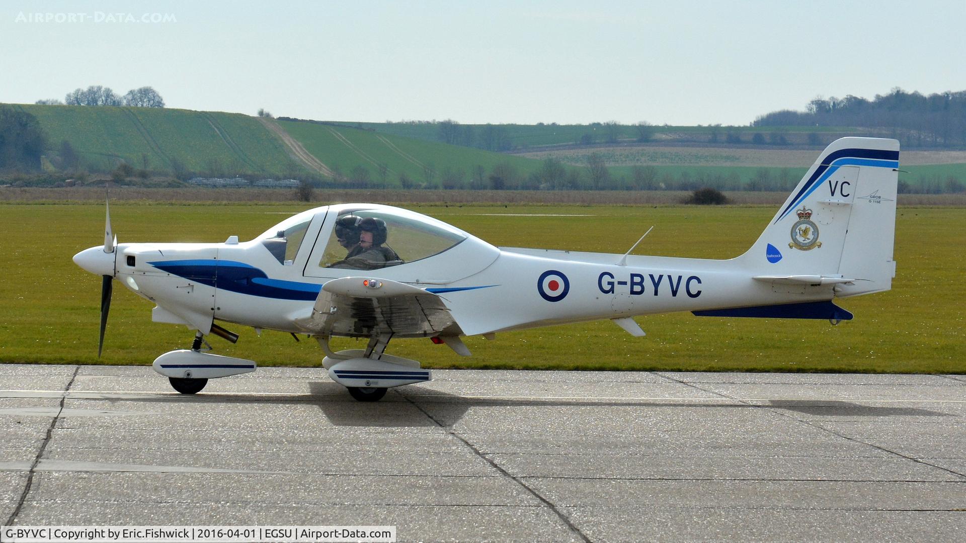 G-BYVC, 2000 Grob G-115E Tutor T1 C/N 82113/E, 1. G-BYVC arriving at The Imperial War Museum, Duxford, Cambridgshire.
