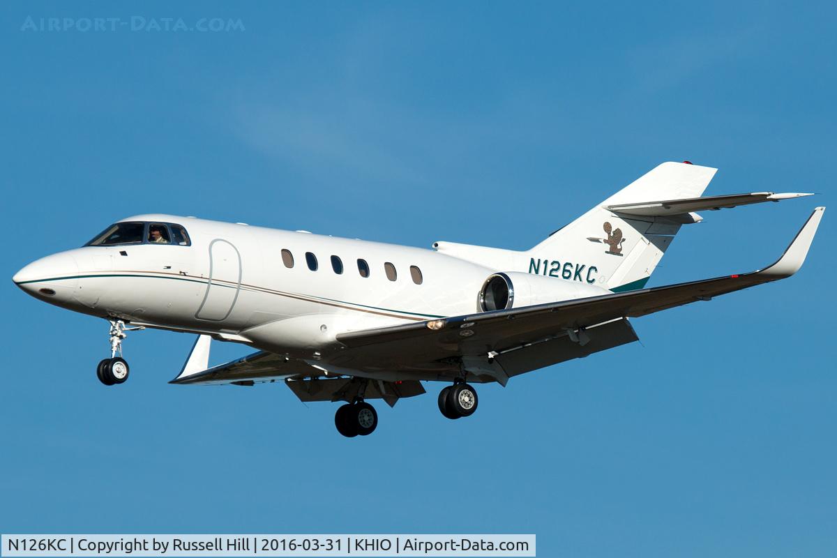 N126KC, 1995 Raytheon Hawker 800XP C/N 258276, Short final for 31L at HIO