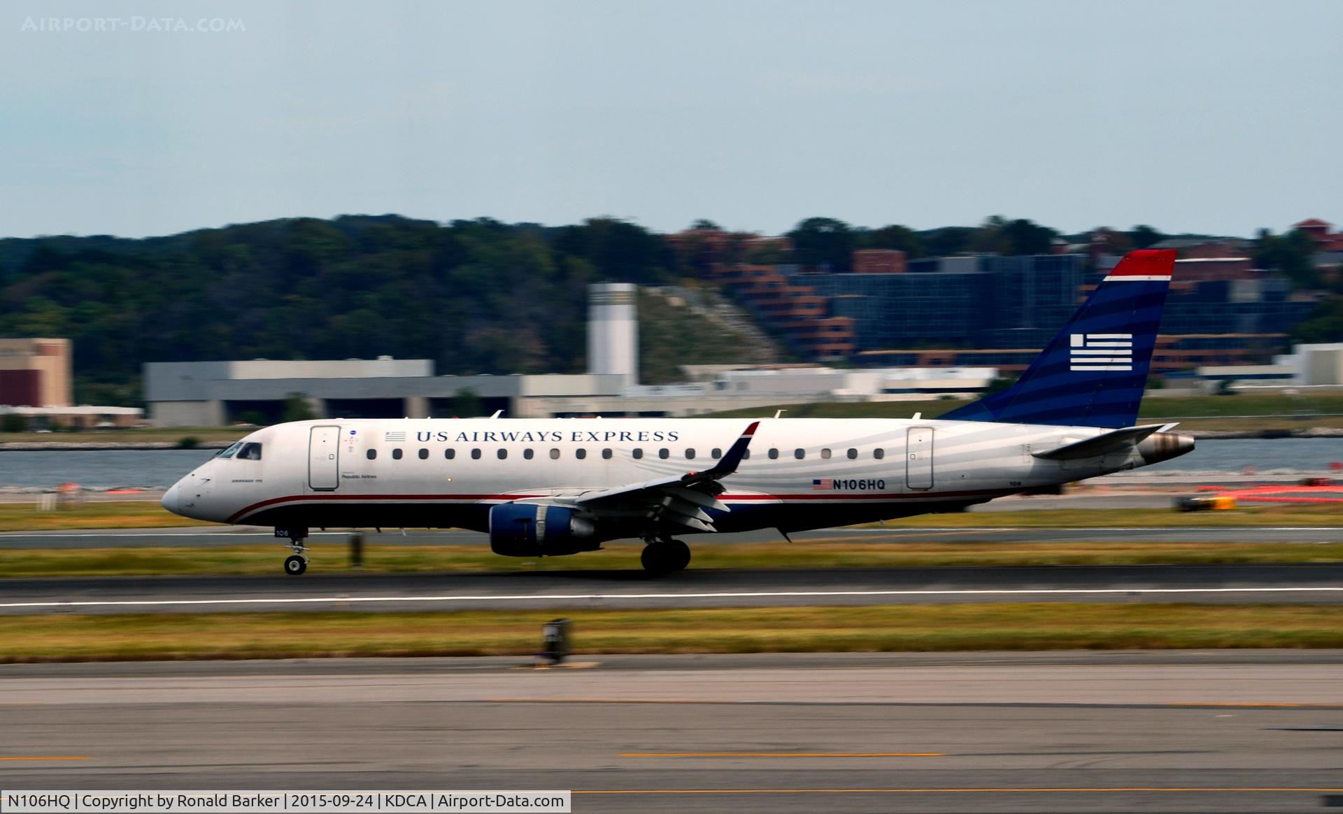 N106HQ, 2007 Embraer 175LR (ERJ-170-200LR) C/N 17000164, Landing National