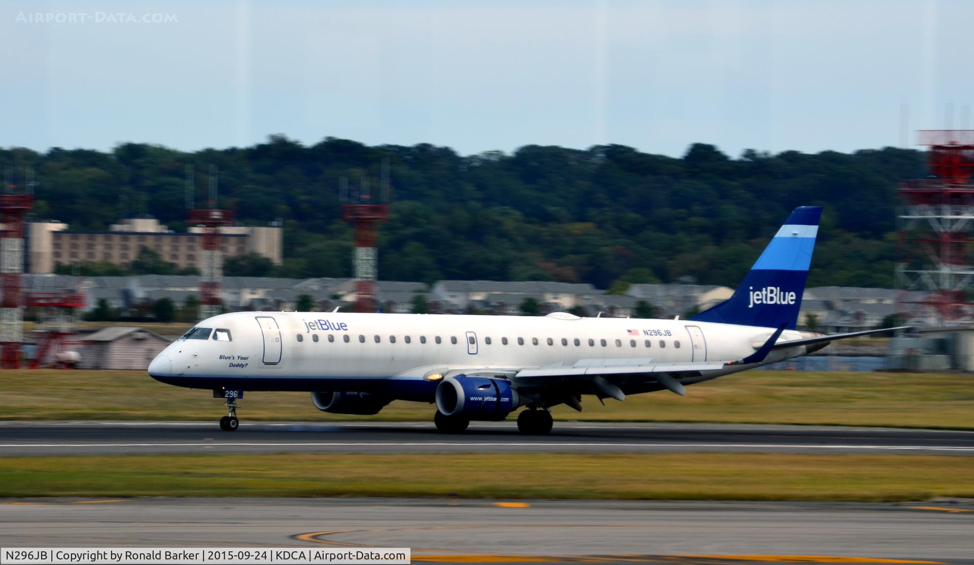 N296JB, Embraer ERJ-190-100 IGW 190AR C/N 19000219, Landing National