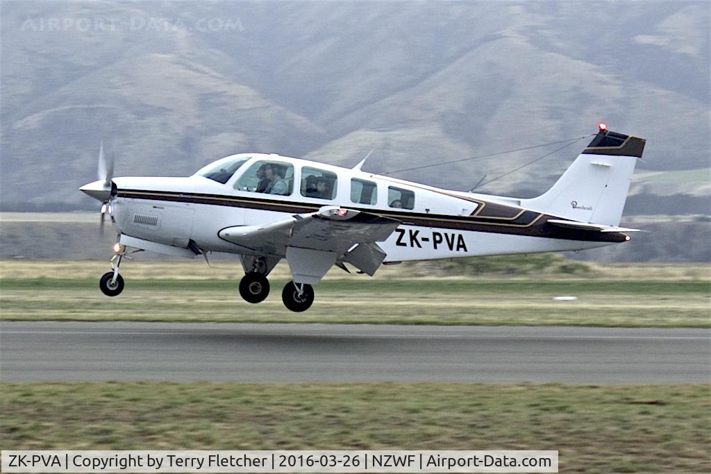 ZK-PVA, 1989 Beech A36 Bonanza 36 C/N E-2490, At Wanaka