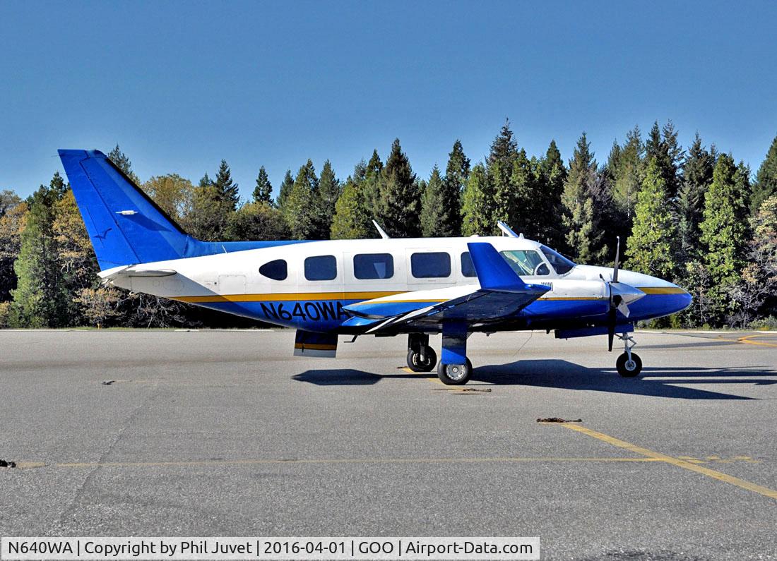 N640WA, 1982 Piper PA-31-350 Chieftain C/N 31-8252065, Overnight guest at Nevada County Airport, Grass Valley, CA.