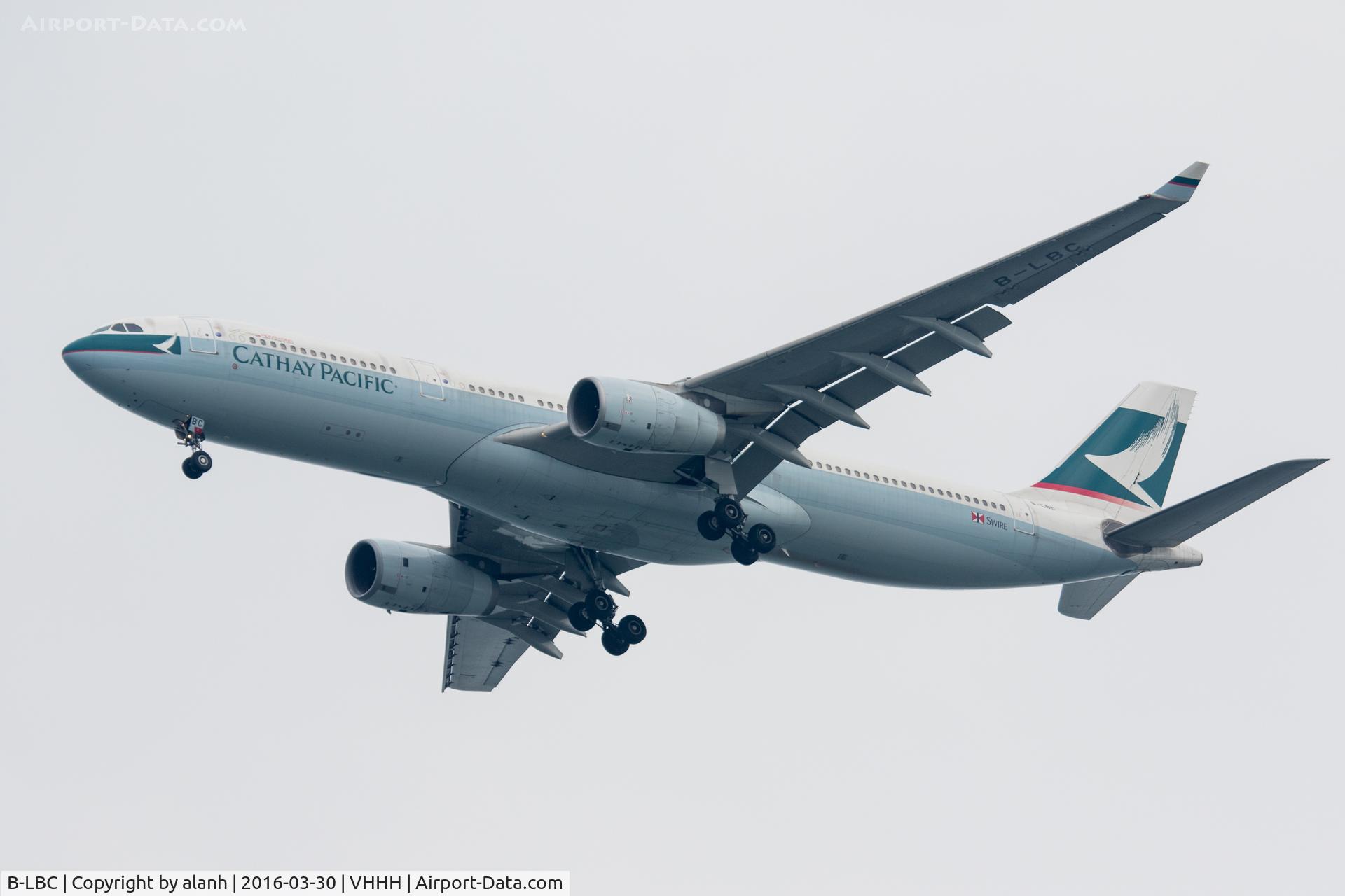 B-LBC, 2013 Airbus A330-343X C/N 1443, On finals for Hong Kong, inbound from Bandaranaike Int'l