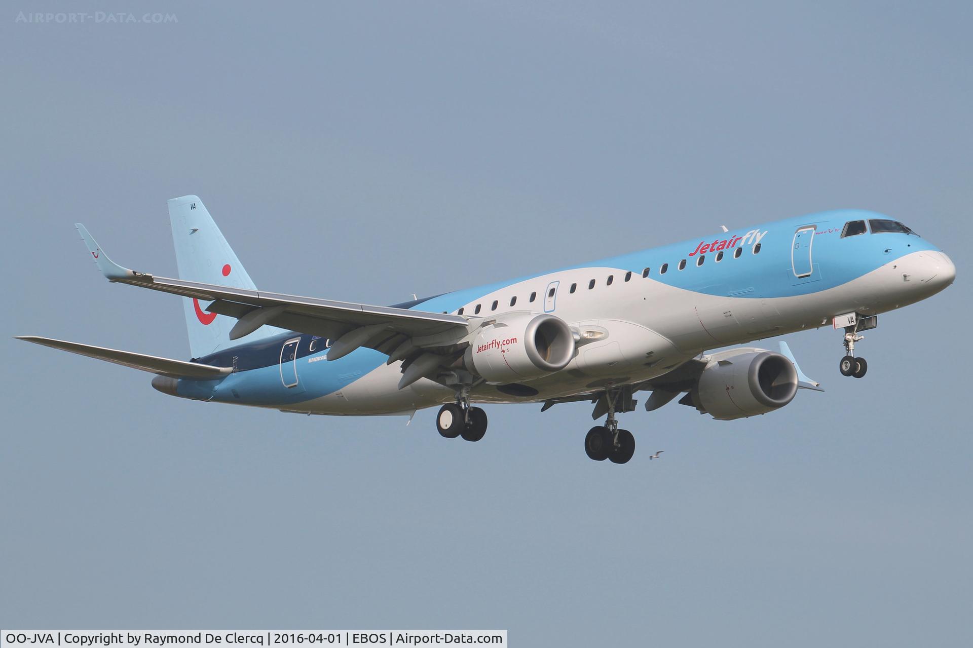 OO-JVA, 2015 Embraer 190STD (ERJ-190-100STD) C/N 19000689, Short final at Ostend.
