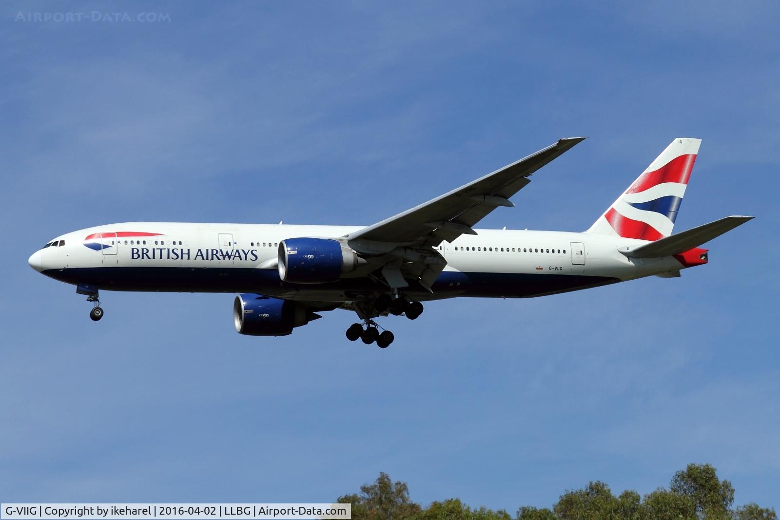 G-VIIG, 1997 Boeing 777-236/ER C/N 27489, Upon landing on runway 30.