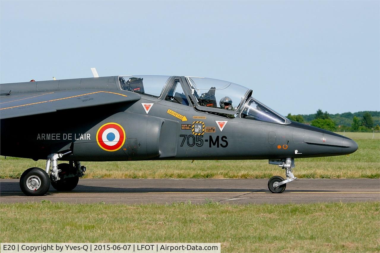 E20, Dassault-Dornier Alpha Jet E C/N E20, Dassault-Dornier Alpha Jet E (705-MS), Taxiing to parking area, Tours - St Symphorien Air Base 705 (LFOT-TUF) Open day 2015