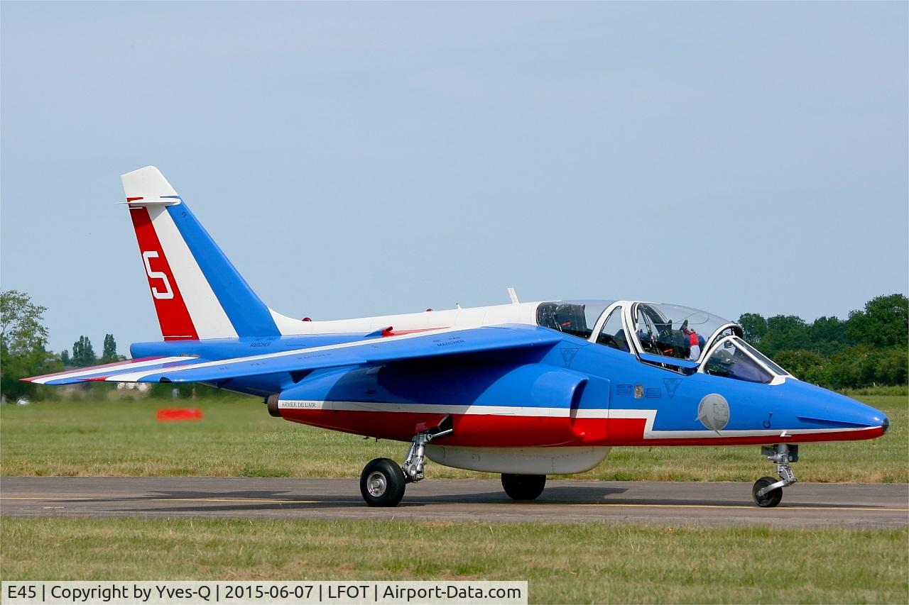 E45, Dassault-Dornier Alpha Jet E C/N E45, Dassault-Dornier Alpha Jet E (F-TETF), Athos 05 of Patrouille de France 2015, Tours-St Symphorien Air Base 705 (LFOT-TUF) Open day 2015