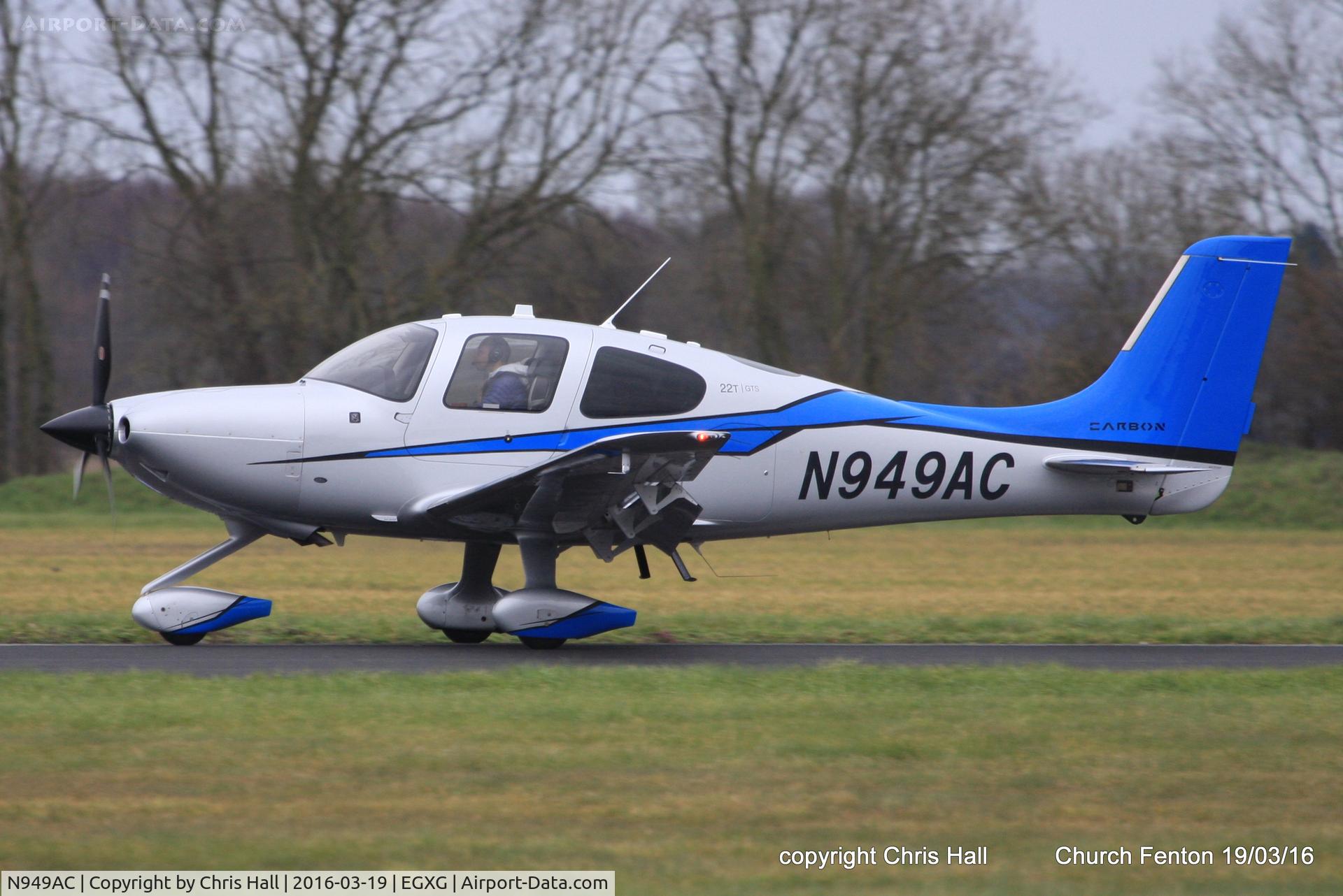 N949AC, 2014 Cirrus SR22T C/N 0833, at the Church Fenton fly in