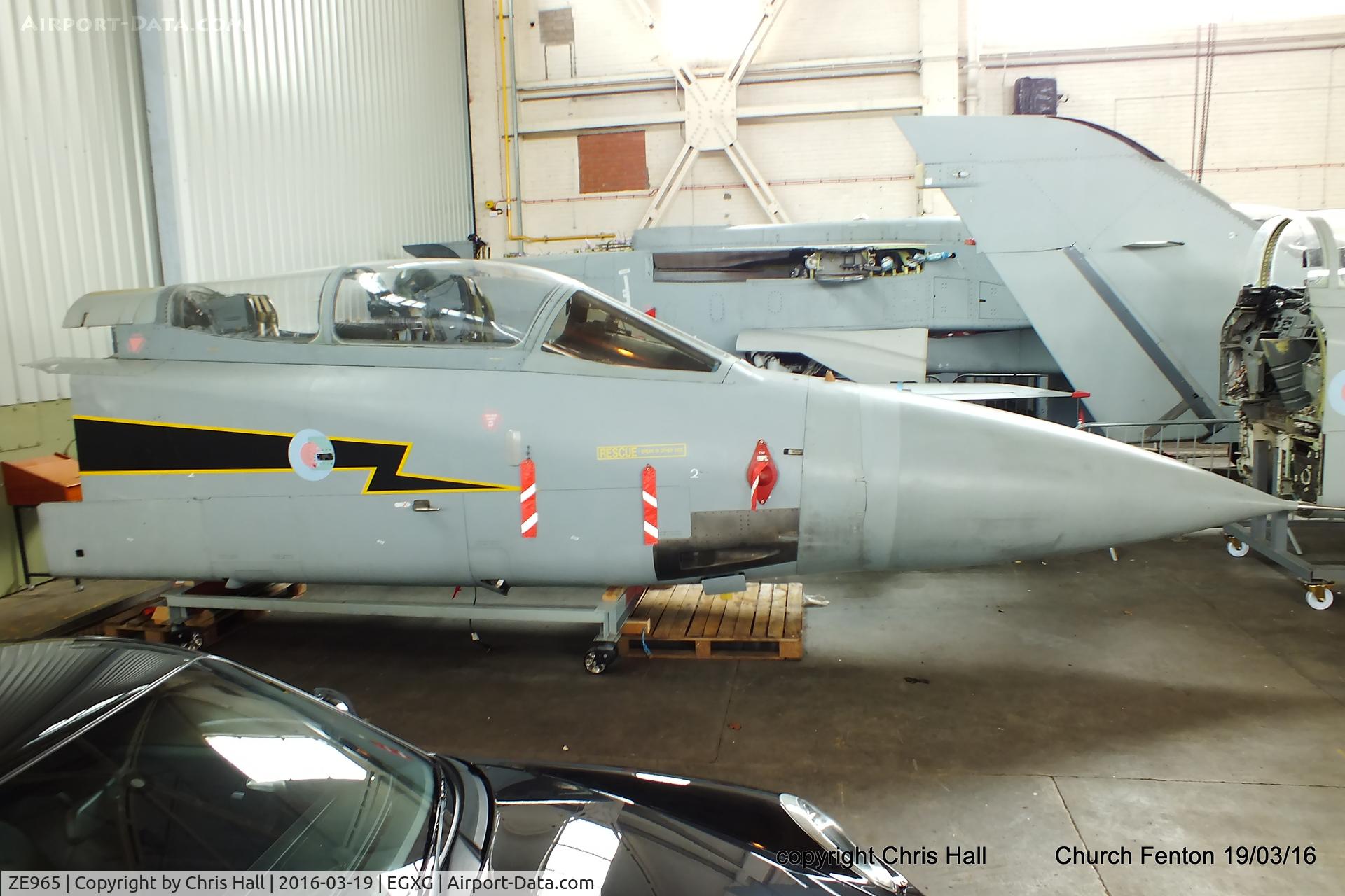 ZE965, 1989 Panavia Tornado F.3 C/N 3375, cockpit in the hangar at Church Fenton