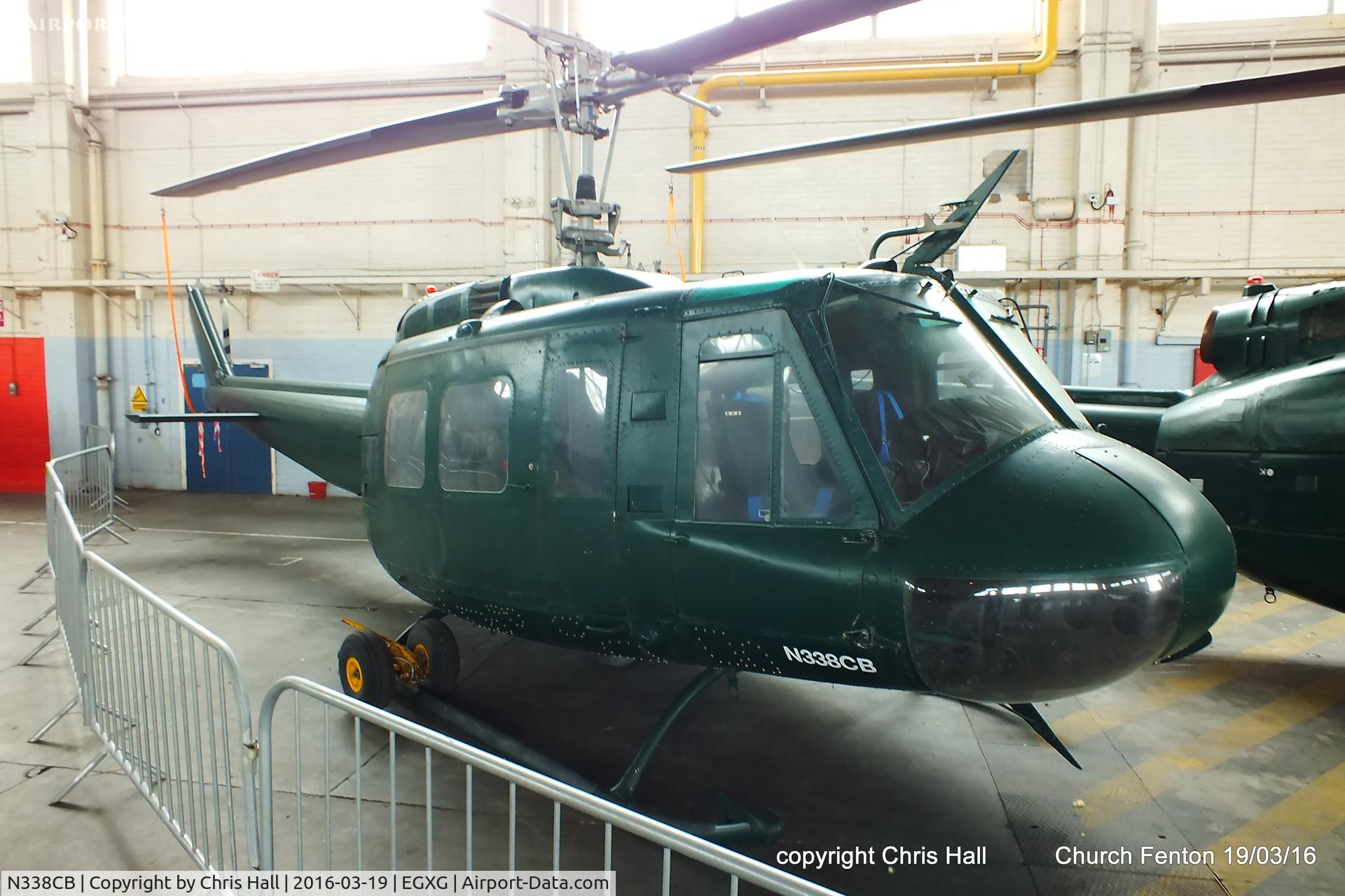 N338CB, Bell UH-1H Iroquois C/N 5812, hangared at Church Fenton