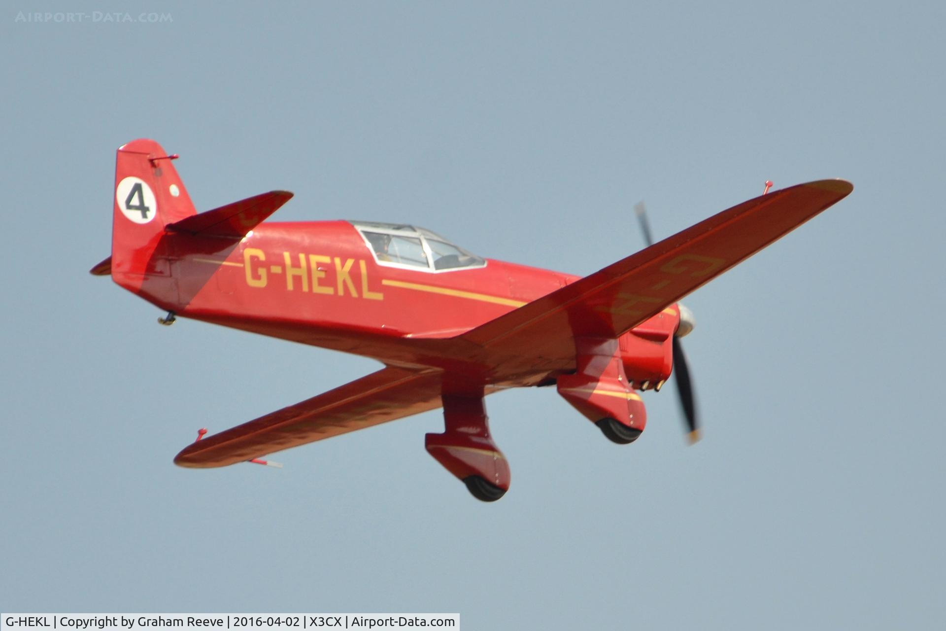 G-HEKL, 2008 Percival Mew Gull replica C/N PFA 013-14759, Over head at Northrepps.