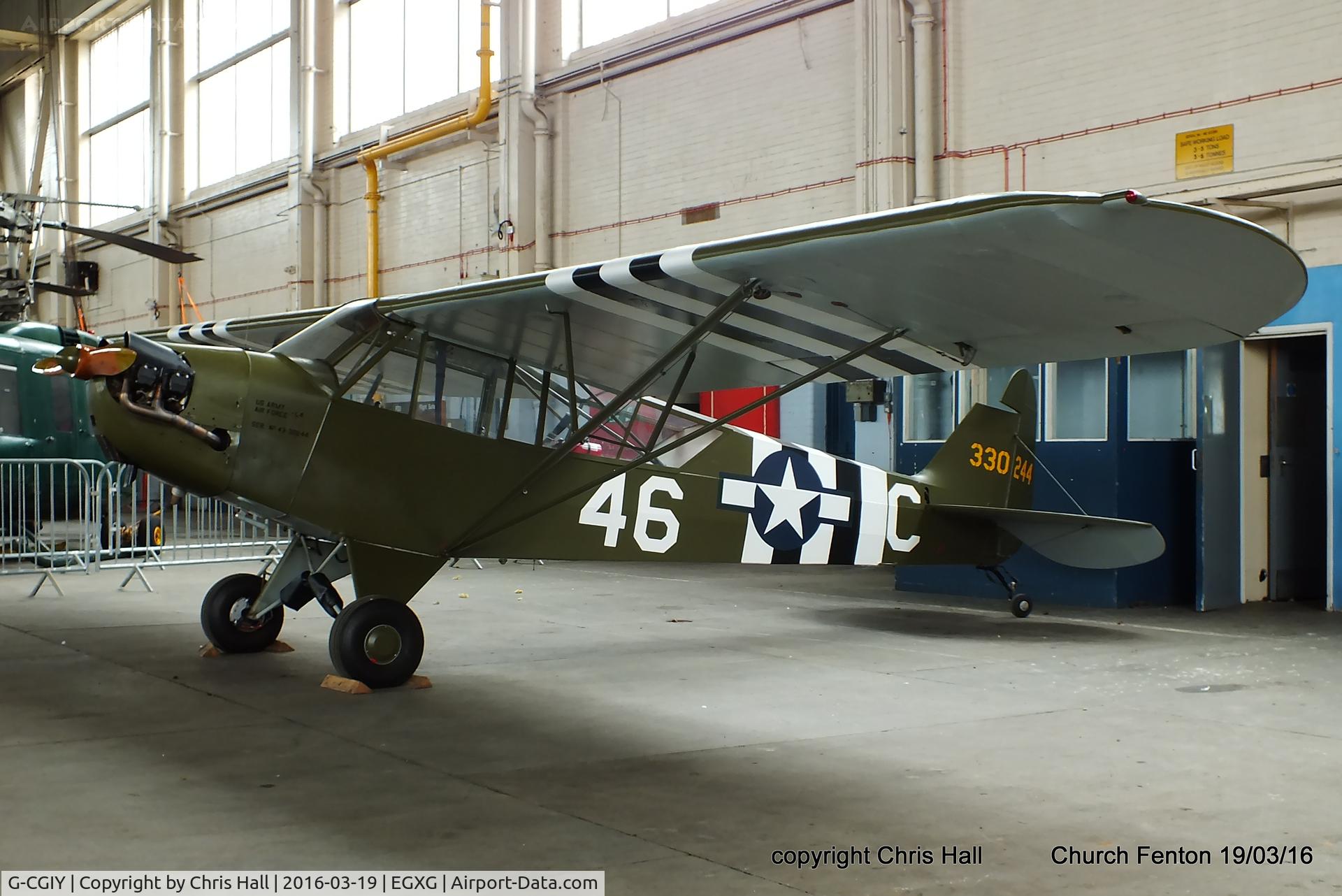 G-CGIY, 1943 Piper L-4H Grasshopper (J3C-65D) C/N 11535, at the Church Fenton fly in