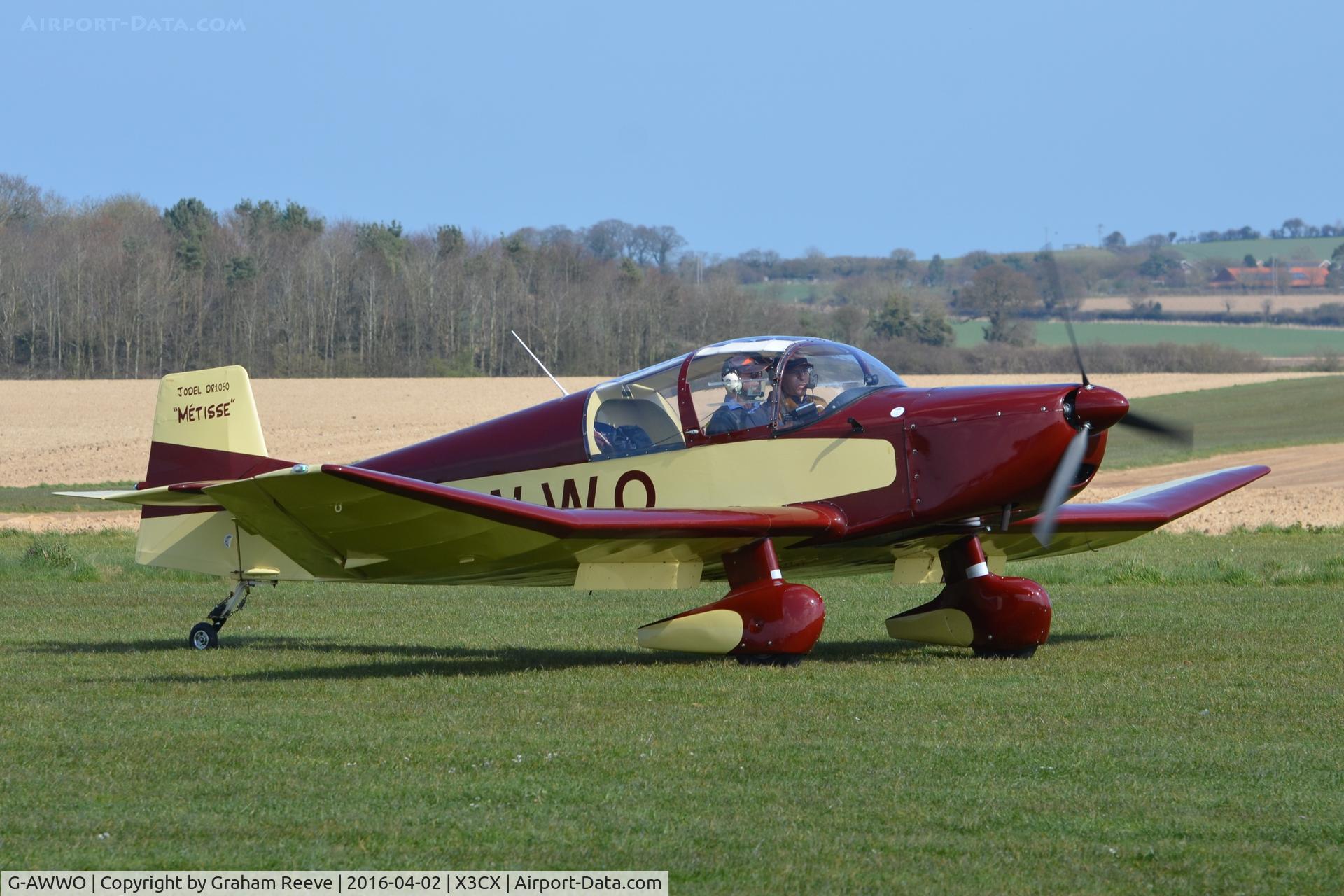 G-AWWO, 1964 CEA Jodel DR-1050 Sicile C/N 552, Just landed at Northrepps.