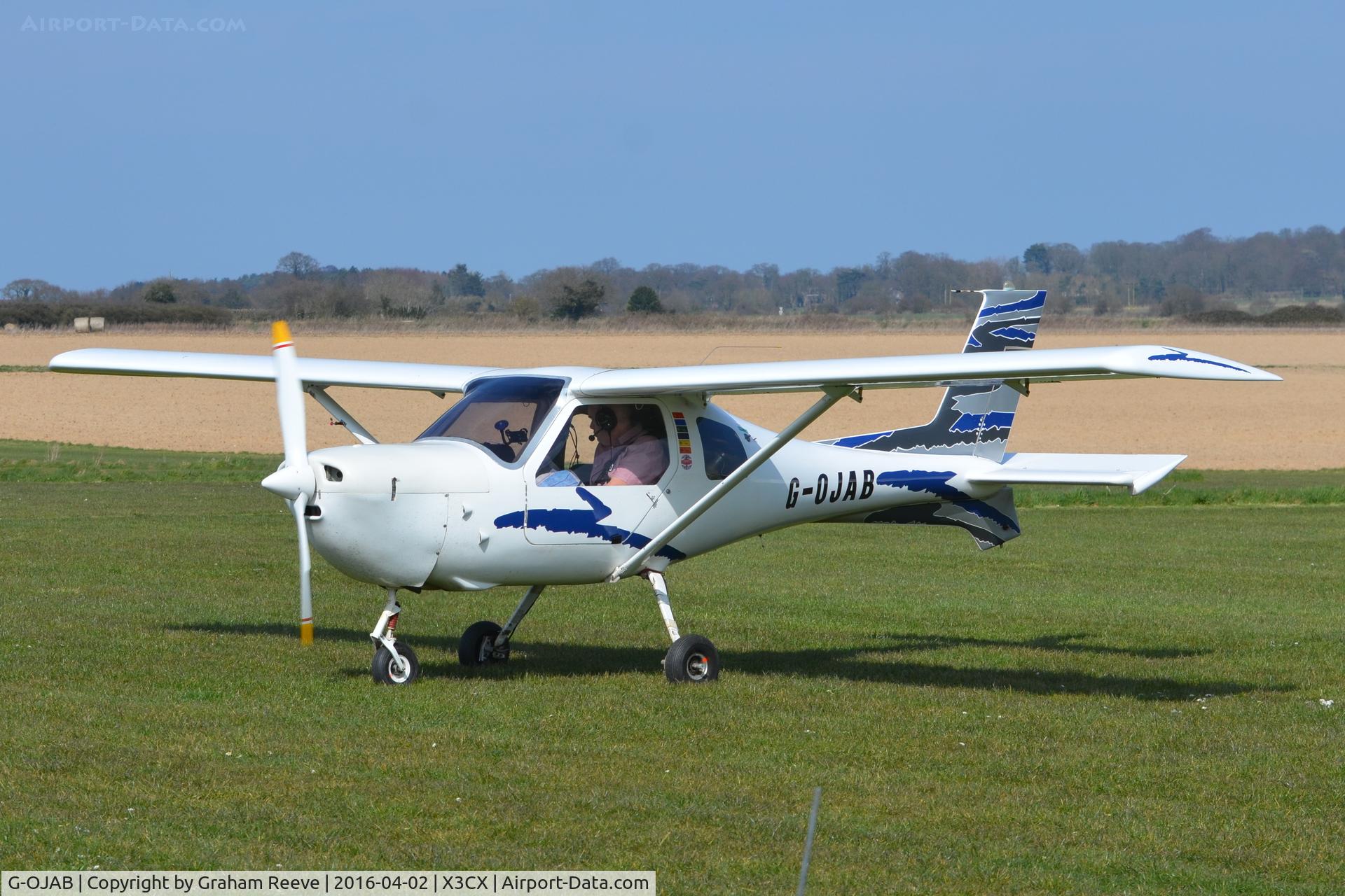 G-OJAB, 1996 Jabiru SK C/N PFA 274-13031, Just landed at Northrepps.