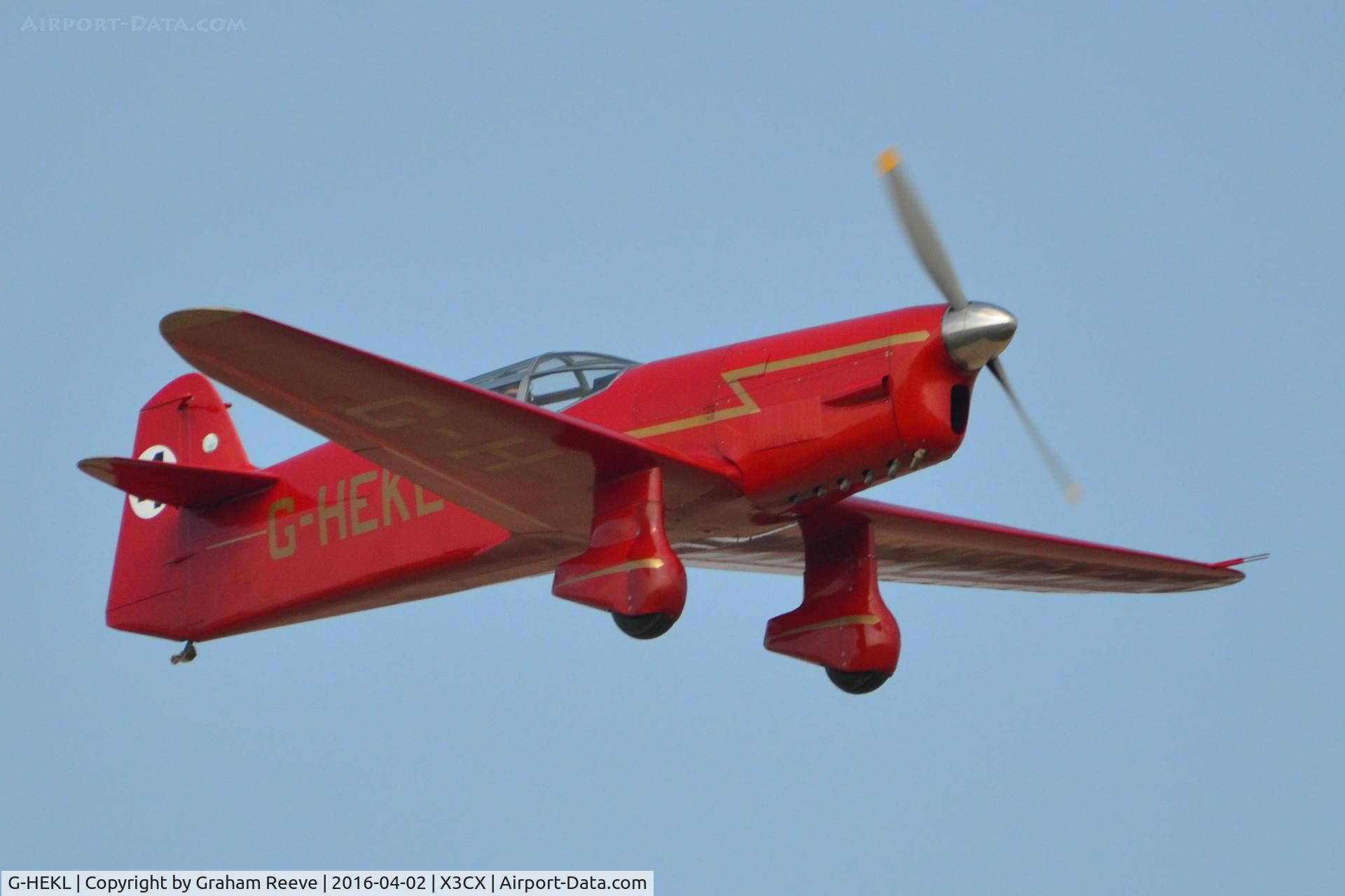 G-HEKL, 2008 Percival Mew Gull replica C/N PFA 013-14759, Over head at Northrepps.