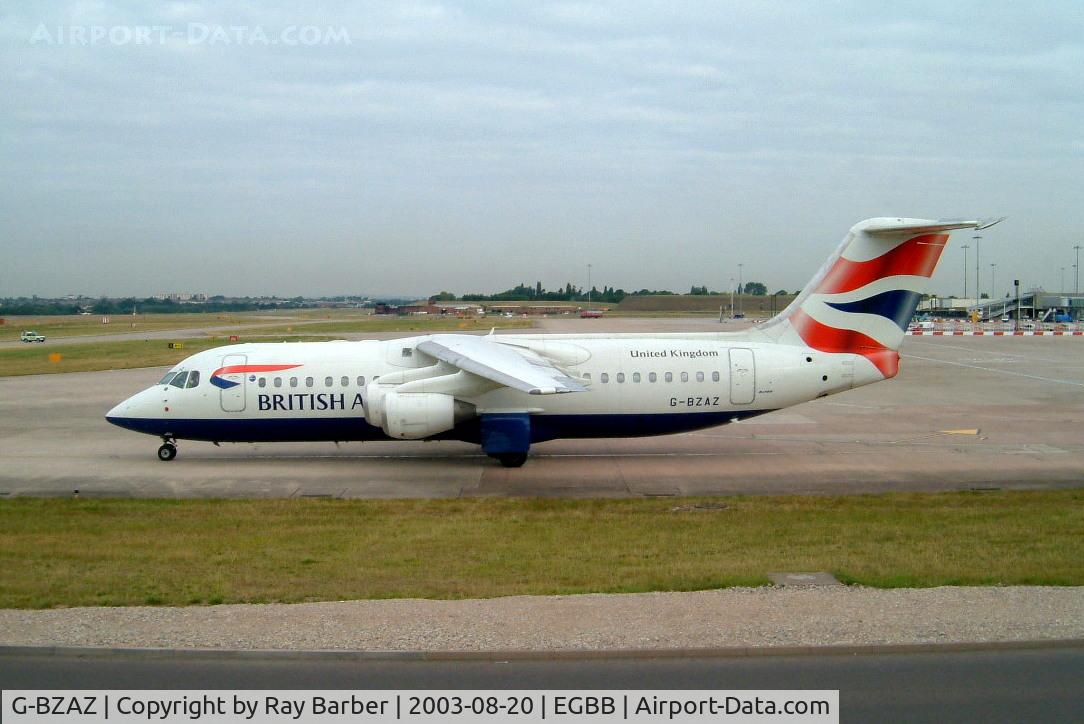 G-BZAZ, 2000 British Aerospace Avro 146-RJ100 C/N E3369, British Aerospace BAe 146-RJ100 [E3369] (British Airways CitiExpress) Birmingham International~G 20/08/2003