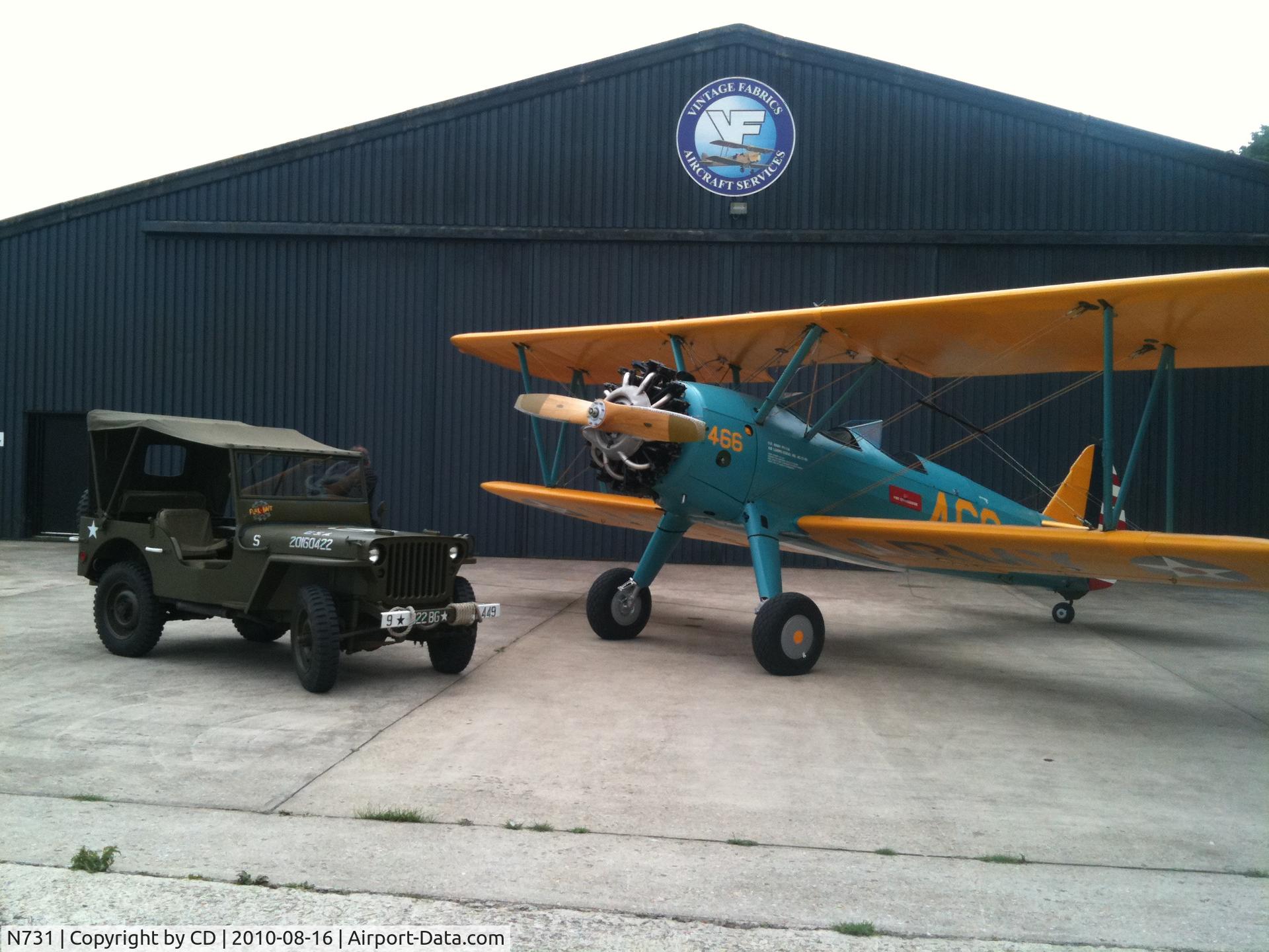 N731, 1937 Boeing A75 C/N 75-045, Pick up after rebuild at Audley End