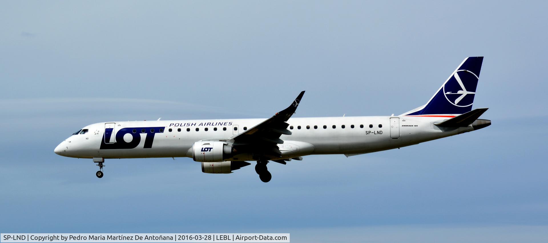 SP-LND, 2012 Embraer 195LR (ERJ-190-200LR) C/N 19000516, El Prat -  Barcelona  -  España