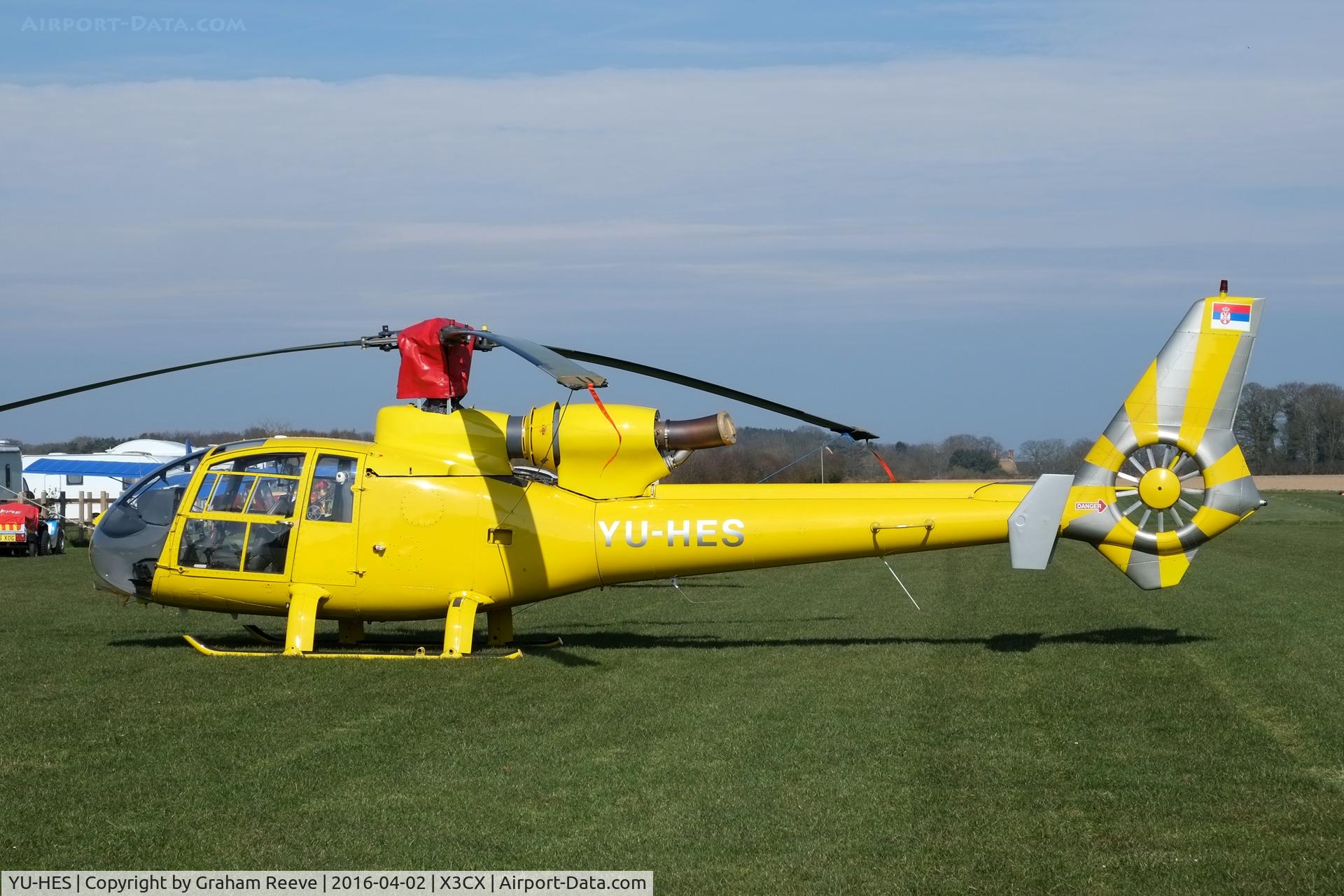 YU-HES, Aerospatiale SA-341G Gazelle C/N 1057, Parked at Northrepps.