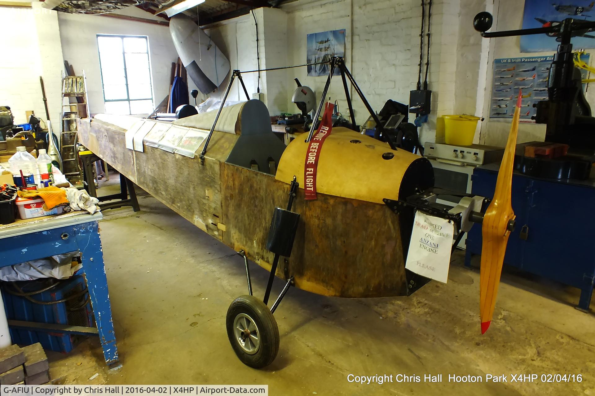 G-AFIU, Parker CA-4 Parasol C/N CA-4, awaiting restoration & preservation at Hooton Park