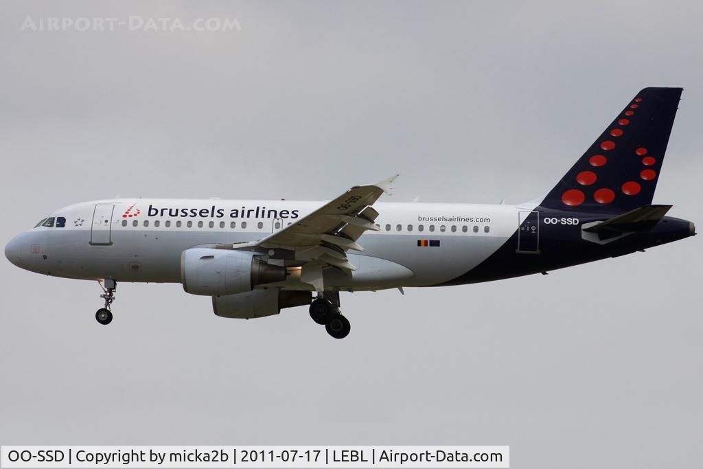 OO-SSD, 1999 Airbus A319-112 C/N 1102, Landing