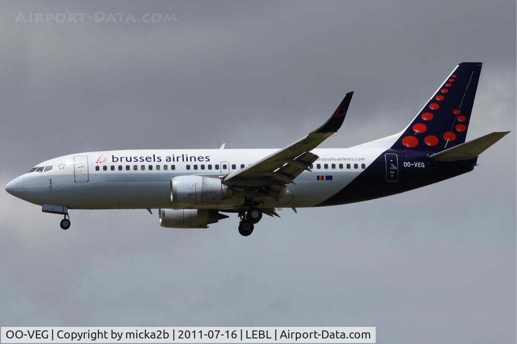 OO-VEG, 1998 Boeing 737-36N C/N 28568, Landing