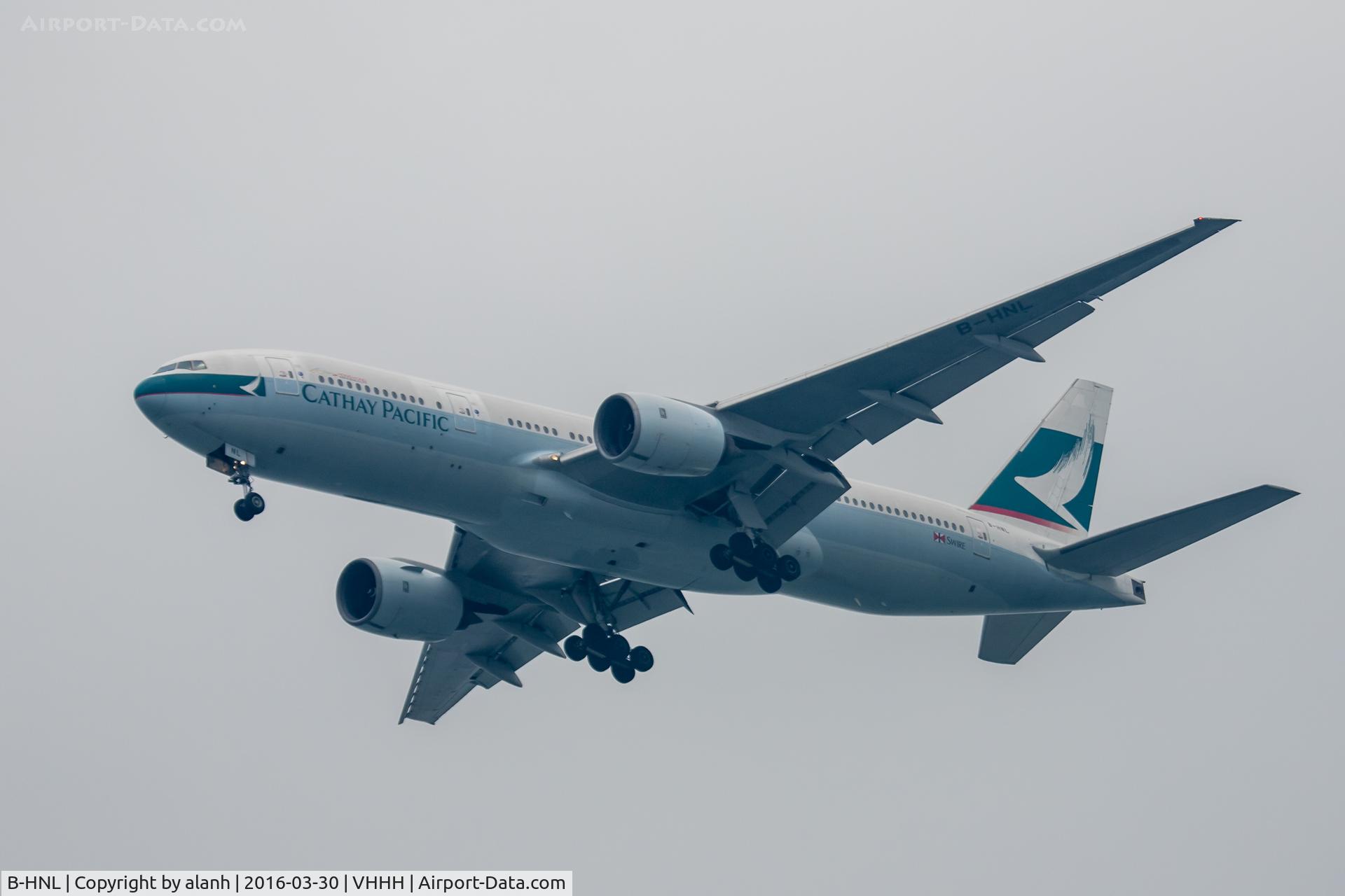 B-HNL, 1994 Boeing 777-267 C/N 27116, On finals for Hong Kong, inbound from Incheon Int'l