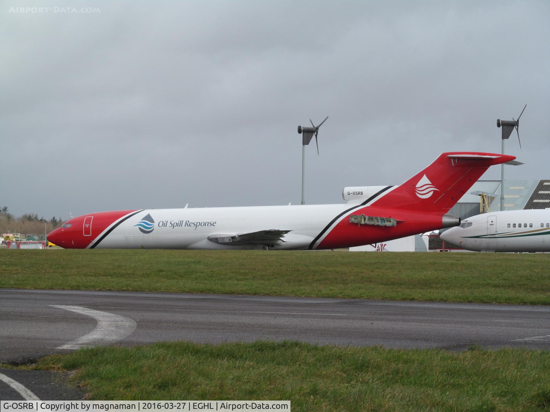 G-OSRB, 1983 Boeing 727-2S2F C/N 22929, At lasham - home of 727s for scrapping or mods or repair.