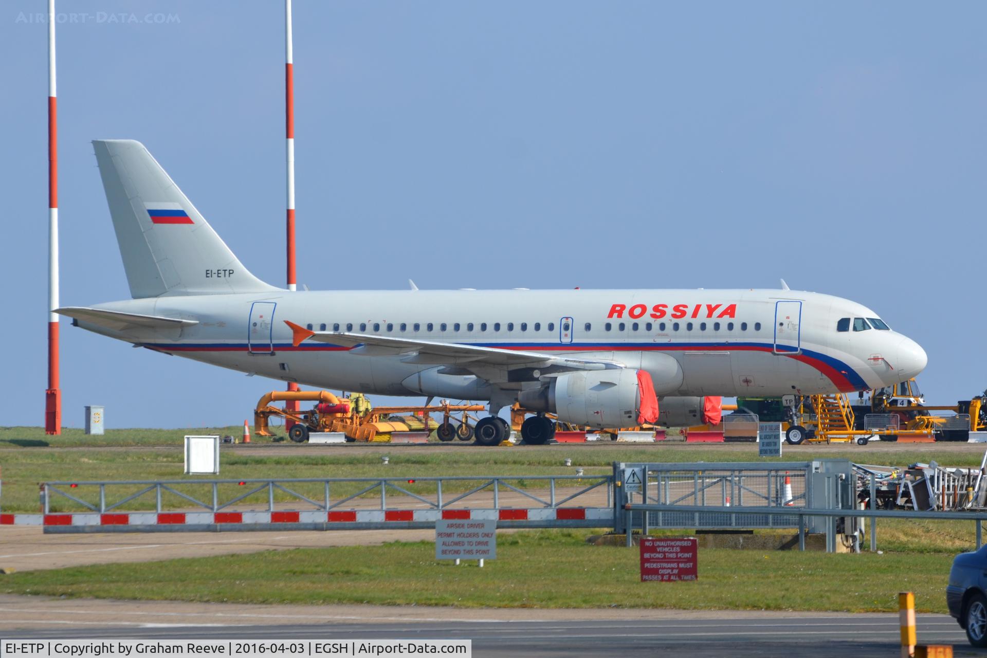 EI-ETP, 2002 Airbus A319-111 C/N 1753, Parked at Norwich.