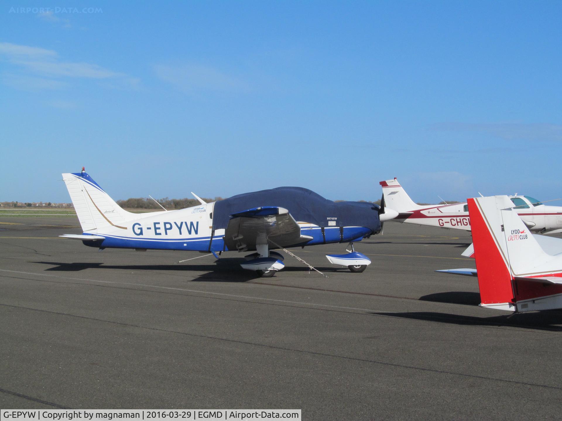 G-EPYW, 1977 Piper PA-28-181 Cherokee Archer II C/N 28-7790557, at sunny lydd