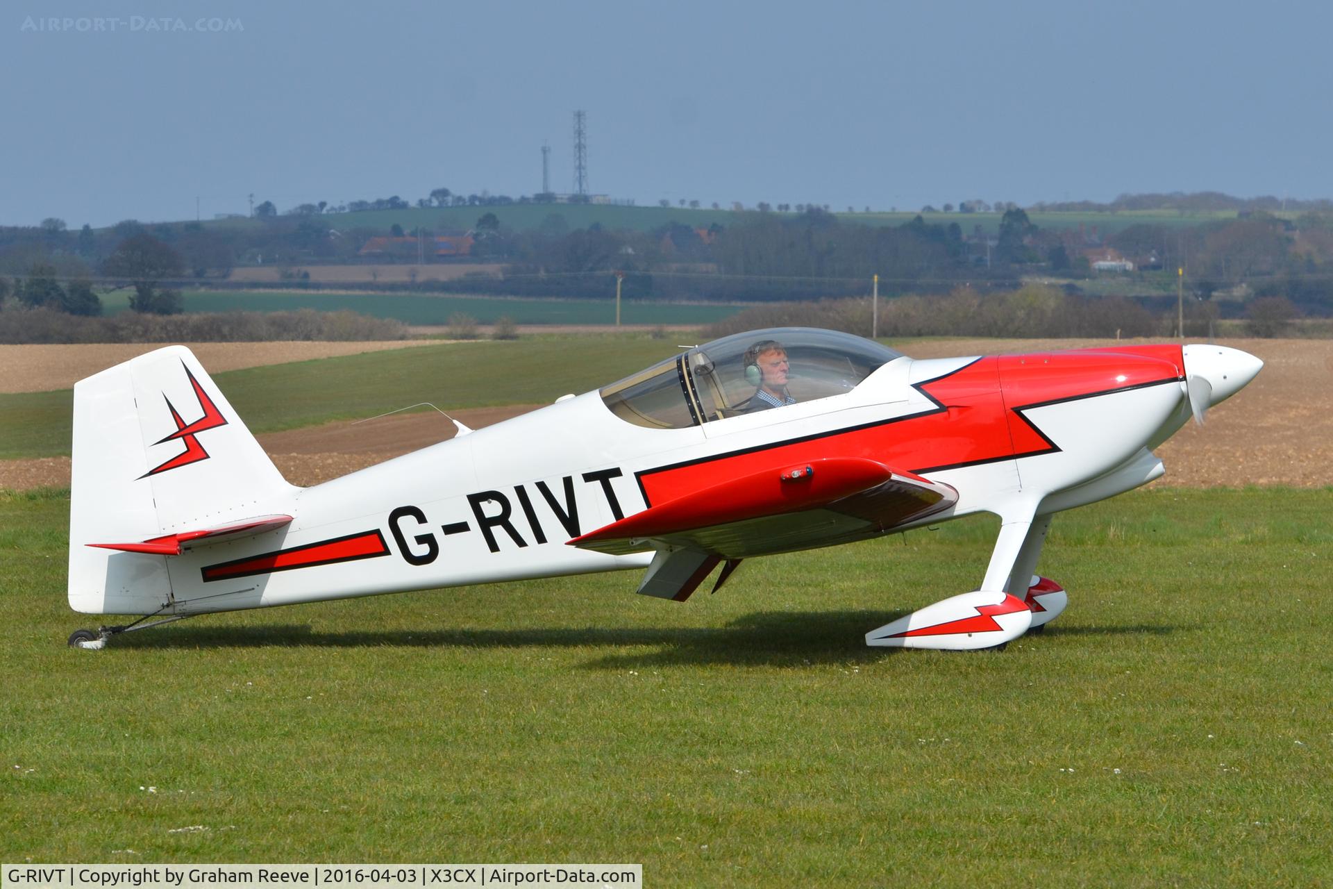 G-RIVT, 1996 Vans RV-6 C/N PFA 181-12743, Just landed at Northrepps.