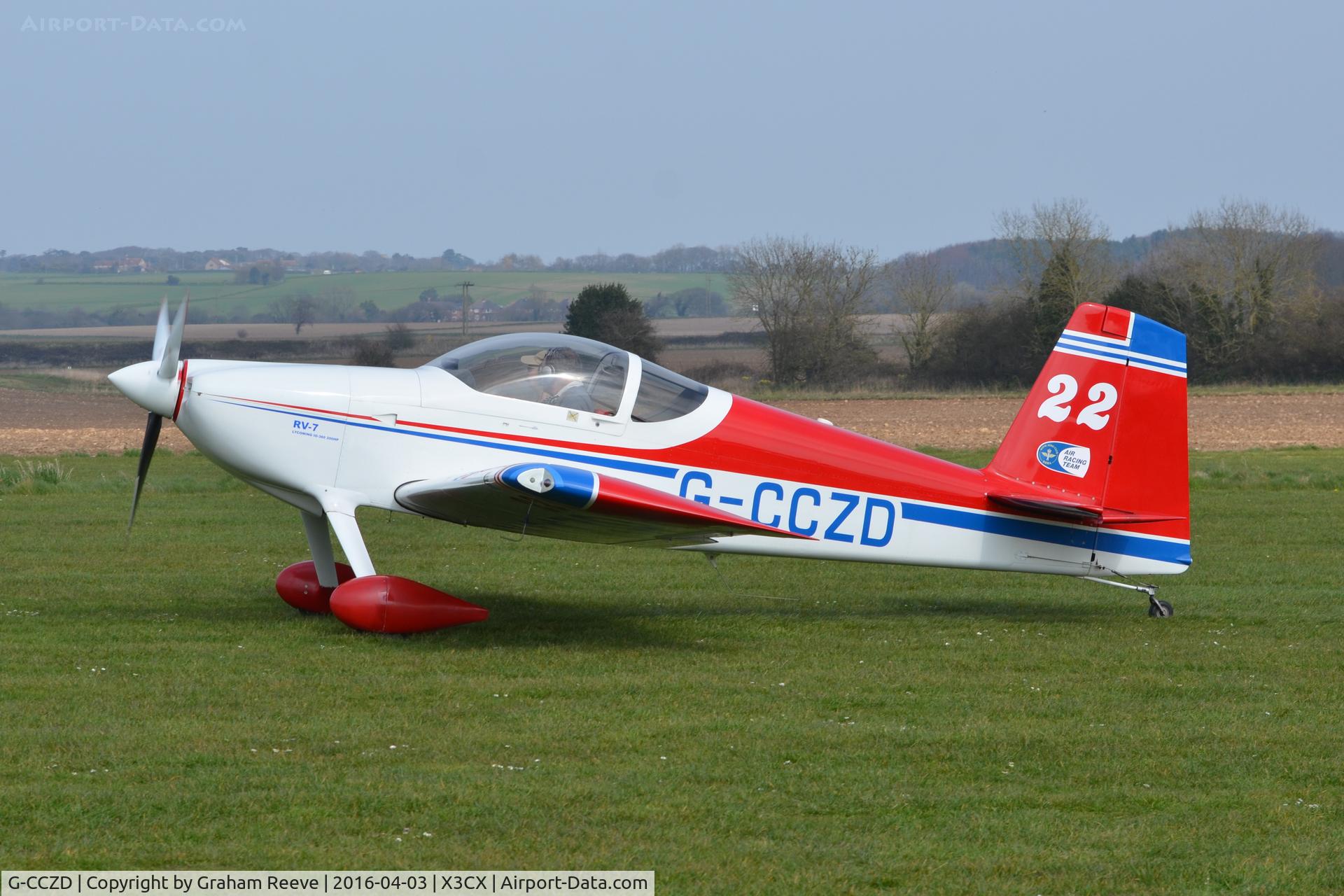G-CCZD, 2004 Vans RV-7 C/N PFA 323-14087, About to depart from Northrepps.