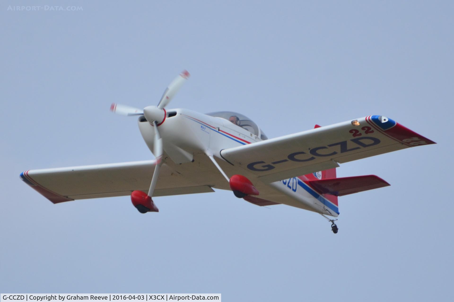 G-CCZD, 2004 Vans RV-7 C/N PFA 323-14087, Departing from Northrepps.