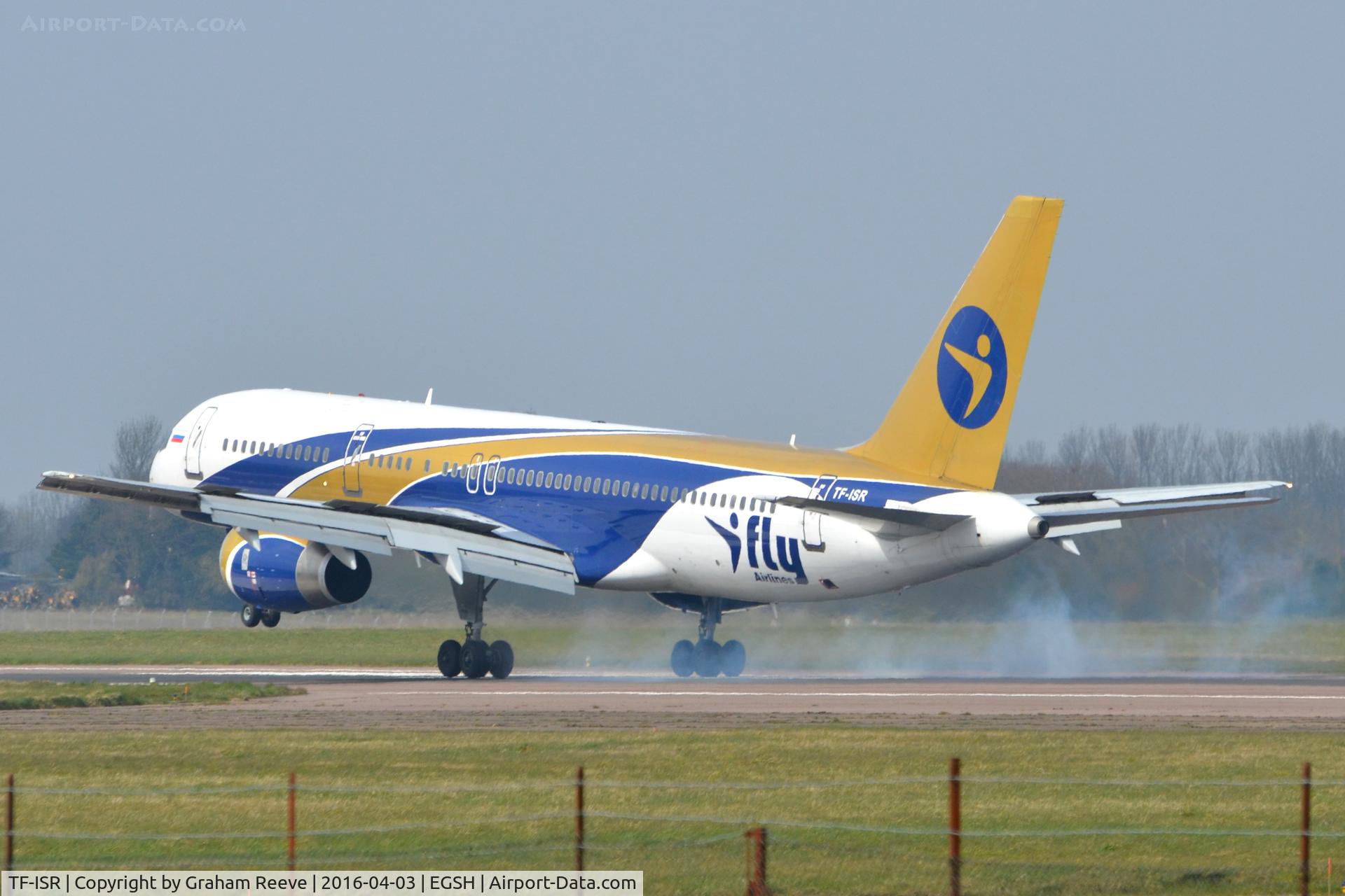 TF-ISR, 1999 Boeing 757-256 C/N 26248, Landing at Norwich.