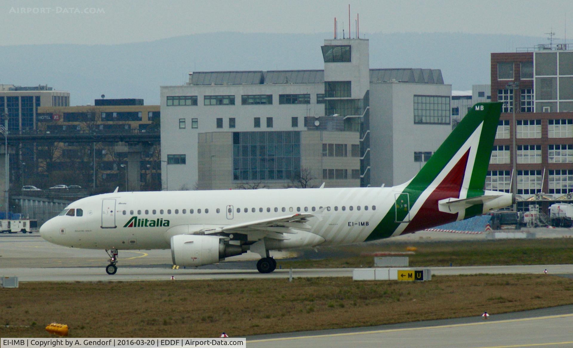EI-IMB, 2003 Airbus A319-112 C/N 2033, Alitalia, is here waiting for take off clearence at Frankfurt Rhein/Main(EDDF)